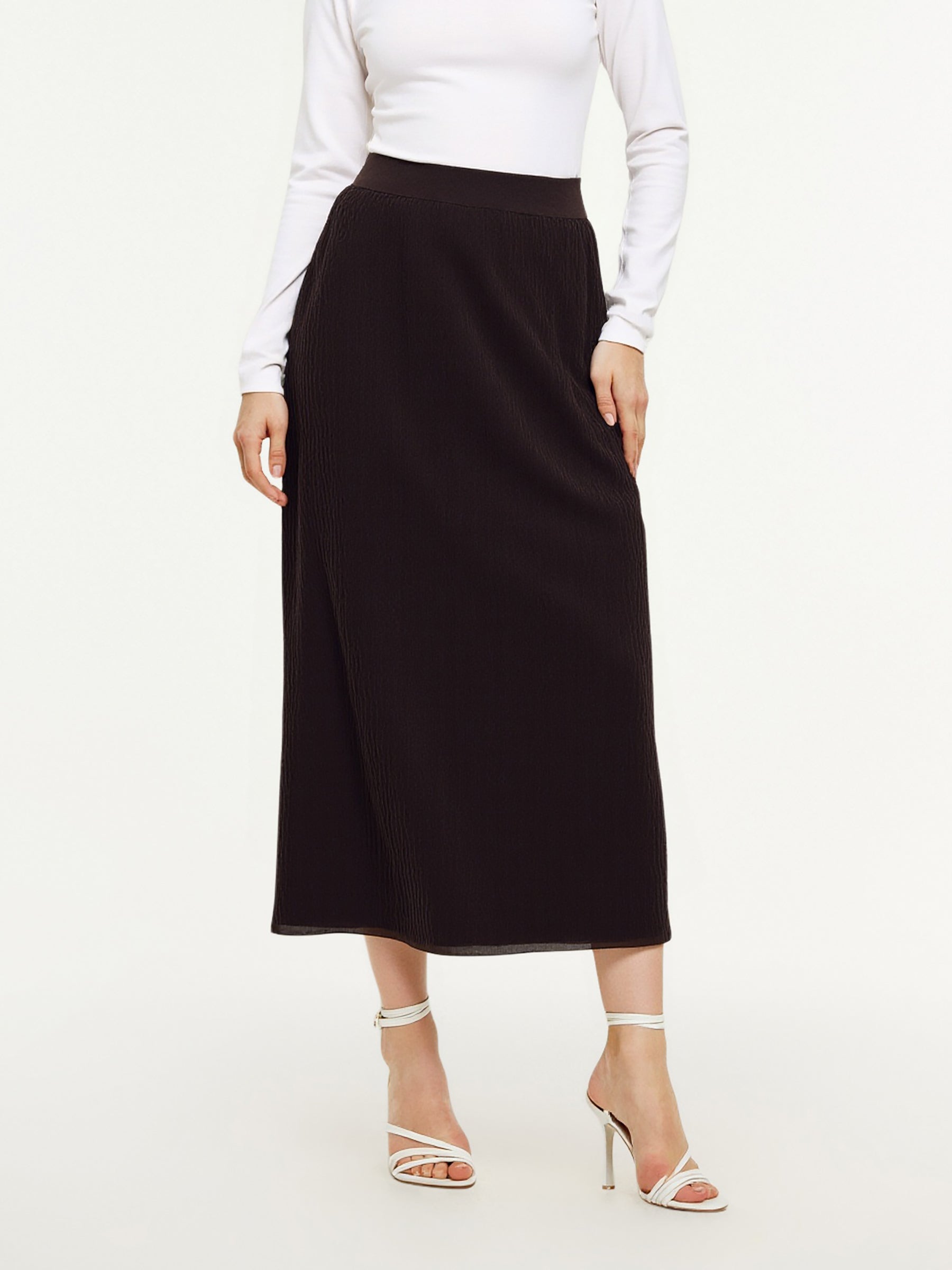 Ribbed Knitted Column Women Skirt GOELIA