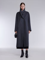 [Preview] 100% Wool Convertible High Neck Women Overcoat GOELIA