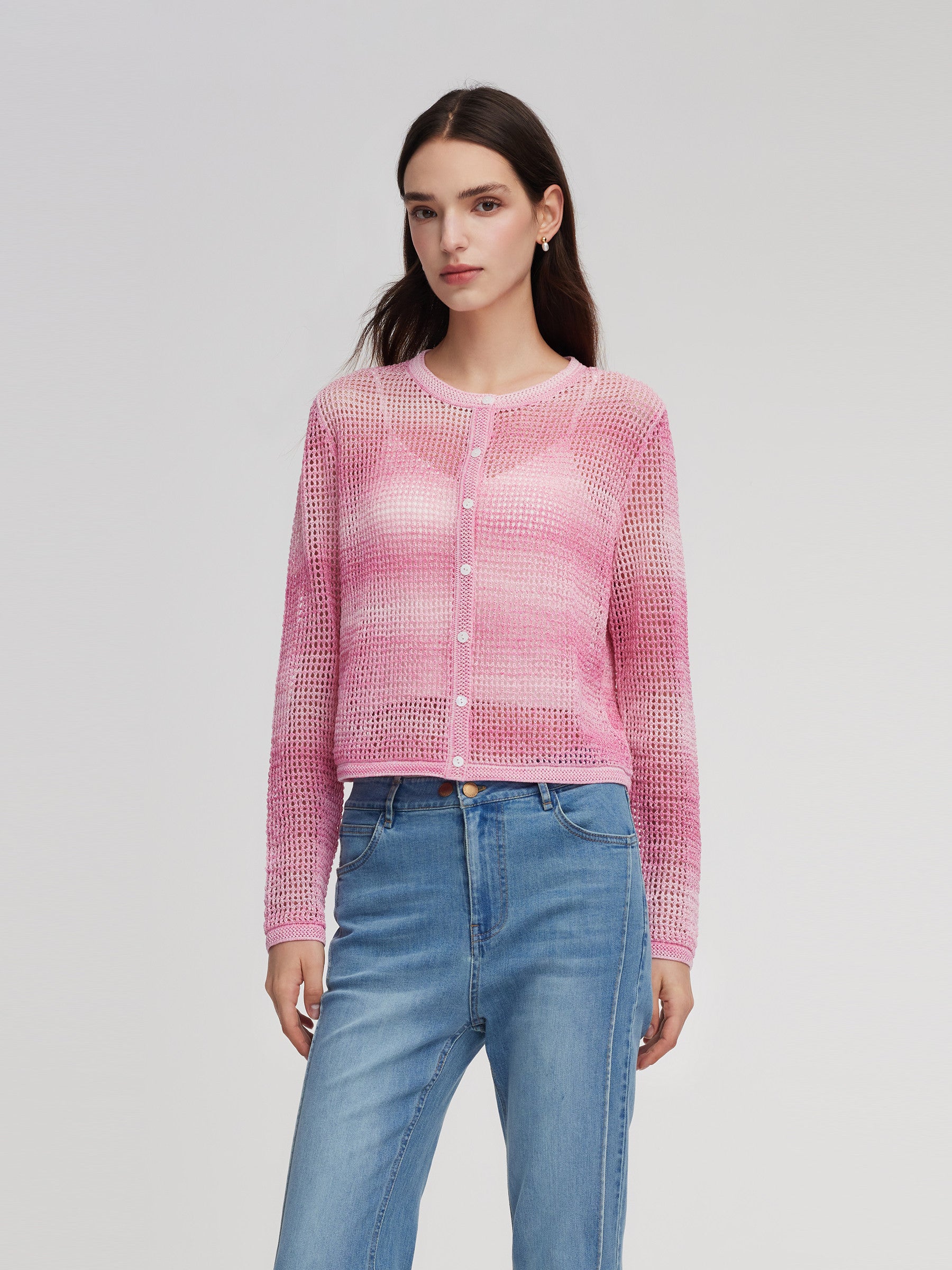 Gradient Openwork Women Cardigan GOELIA