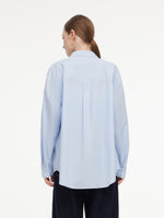 100% Cotton Letter Embroidered Women Oversized Shirt GOELIA
