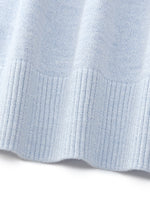 Linen Blend Contrast Round Neck Women Knit Top GOELIA