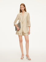 Tencel Acetate Blend Women 3/4 Sleeve Blazer GOELIA