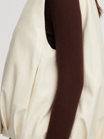 Eco-friendly Leather Goose Down Vest GOELIA