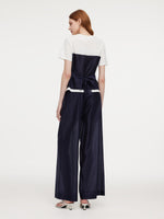Tencel Blend Patchwork Top And Pants Two-Piece Set GOELIA