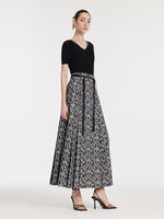Rose Jacquard Pleated Women Mamianqun With Bottomed Skirt GOELIA