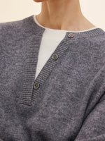 100% Wool Faux Two-Piece Women Sweater GOELIA