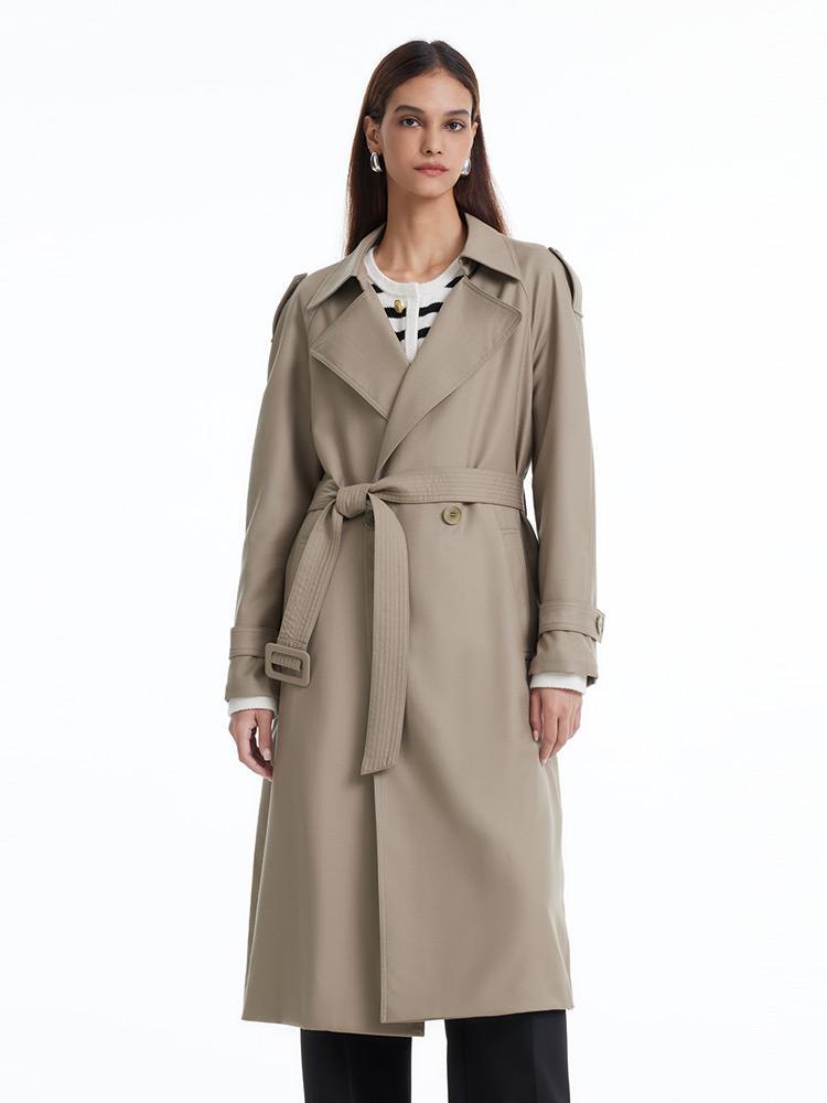 Worsted Woolen Double-Breasted Trench Coat GOELIA