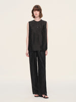 18MM Gambiered Canton Gauze Women Sleeveless Shirt GOELIA