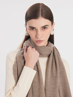 Contrast Trim Asymmectical Cashmere Scarf GOELIA