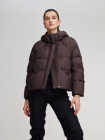 Lightweight Drawstring Hem Hooded Goose Down Jacket GOELIA