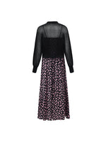 Bowknot Printed Spaghetti Strap Maxi Dress And Knitted Cardigan Two-Piece Set With Scrunchie GOELIA