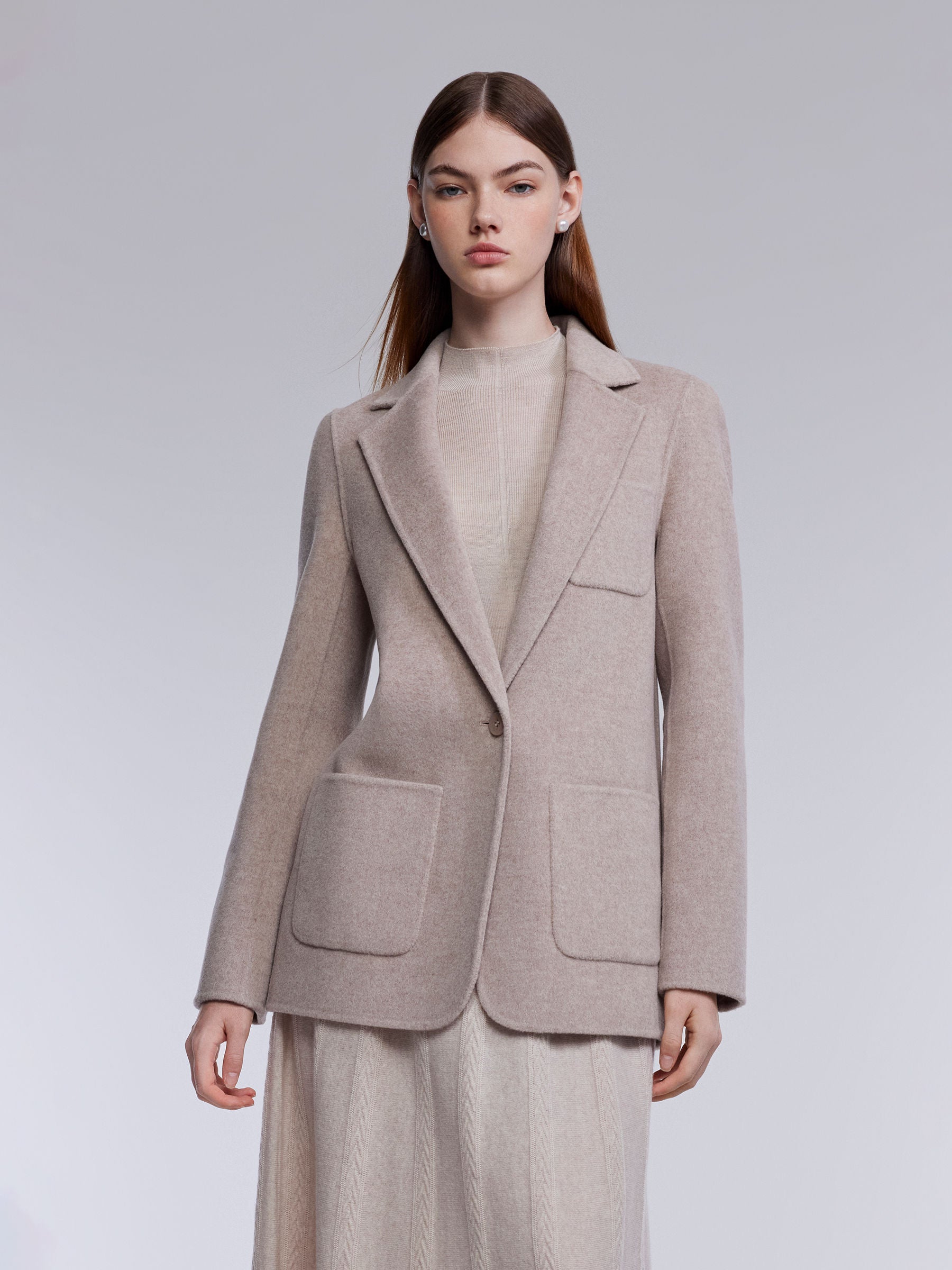 [Preview] Cashmere Wool Blend Double-Faced Women Blazer GOELIA