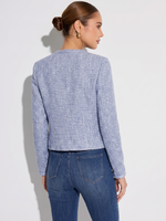 Cotton Wool Blend Women Tweed Cropped Jacket GOELIA