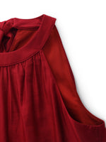 Tencel Blend Halter Maxi Dress With Detachable Flower GOELIA