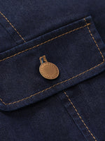 Denim V-Neck Top And Half Skirt Two-Piece Set GOELIA