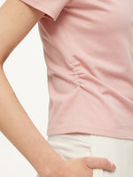 Cotton Side Twist Women T-Shirt With Detachable Beaded Chain GOELIA