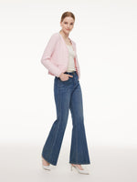 V-Neck Single-Breasted Women Textured Cardigan GOELIA