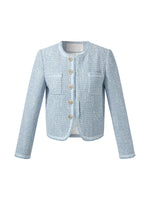 Tweed Round Neck Women Jacket GOELIA