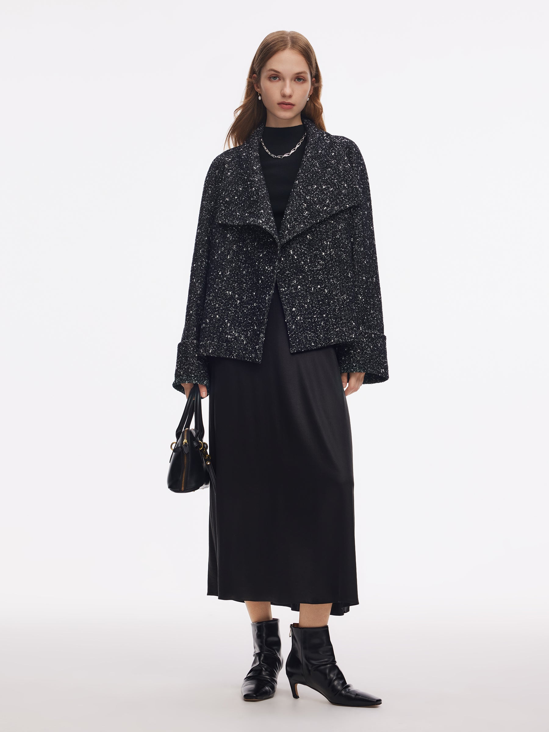 [Preview] Wool Blend Women Folded Cuffs Jacket GOELIA