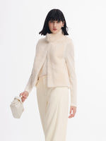 [Preview] 100% Shearling Wool Stand Collar Women Vest GOELIA