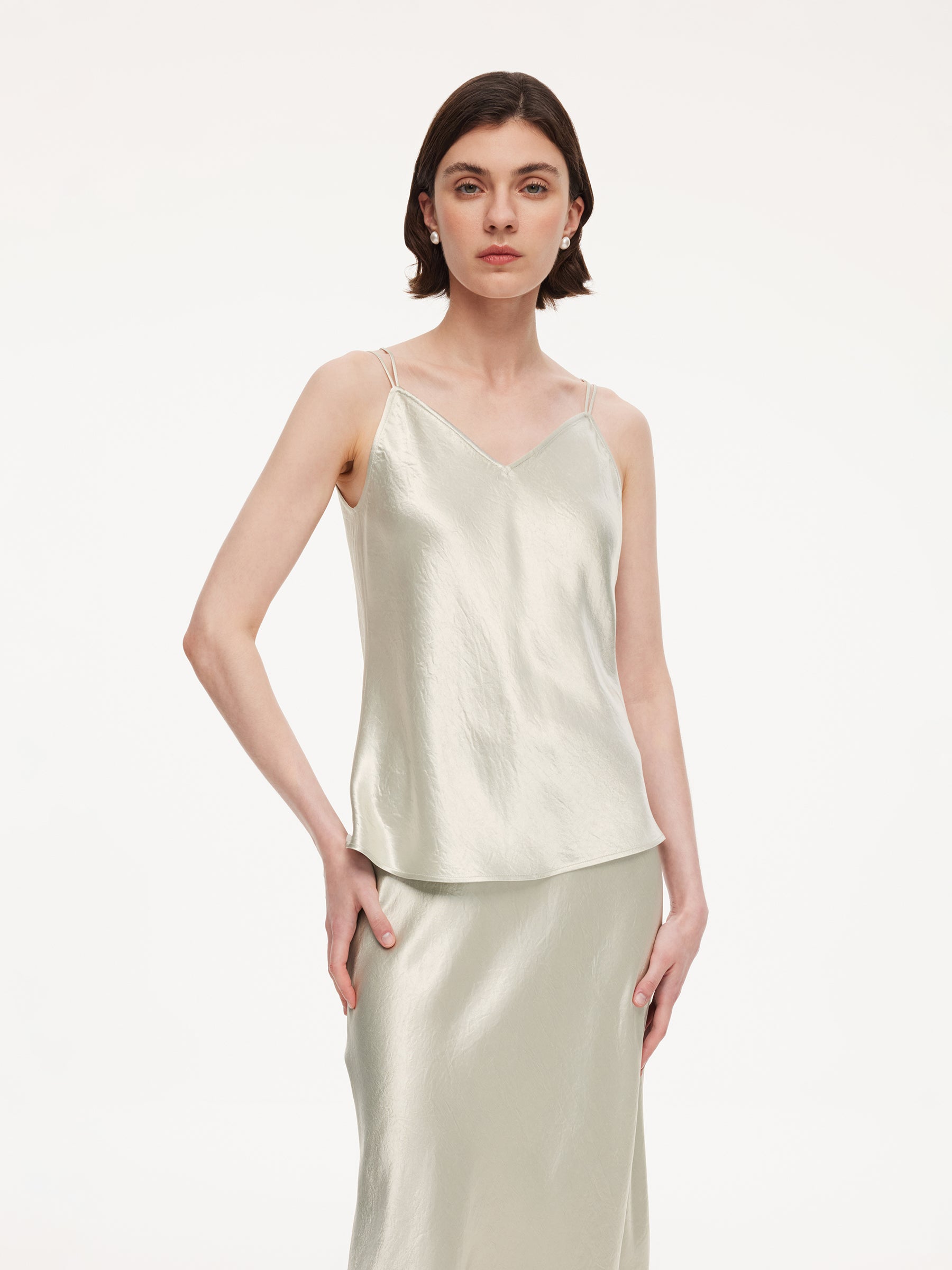100% Acetate Women V-Neck Camisole GOELIA