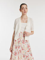 Iris Jacquard Sequins Single-Breasted Knitted Women Cardigan GOELIA