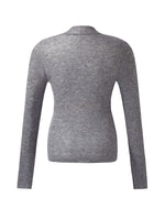 100% Wool Mock Neck Women Long Sleeve Top GOELIA