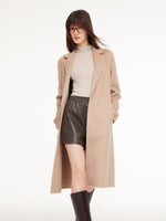 [Preview] Alpaca Wool Blend Double-Faced Women Wrap Overcoat GOELIA