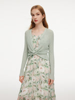 Tencel Wool Blend V-Neck Women Cardigan GOELIA