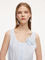 100% Linen Women Sleeveless Maxi Dress GOELIA