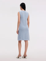 Frayed Edge Sleeveless Women Knit Mini Dress GOELIA