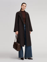 Cashmere Wool Blend Double-Faced Unisex Wrap Overcoat GOELIA