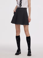 Worsted Wool Blend Pleated A-Line Women Culotte Skirt GOELIA