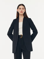 Machine Washable Wool Collarless Unisex Blazer GOELIA
