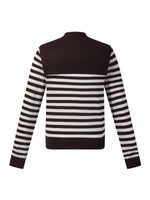 [Preview] Round Neck Stripe Women Knit Top With Detachable Sailor Collar GOELIA