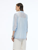 Tencel Linen Blend 3/4 Sleeves Women Blazer GOELIA