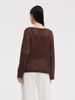 Linen Blend Openwork Pullover And Knit Tank Two-Piece Set GOELIA