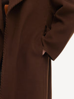 Cashmere Wool Blend Wide Collar Double-Faced Women Wrap Overcoat GOELIA
