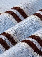 [Preview] Crew Neck Stripe Women Polo Knit Top GOELIA