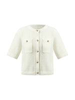 Openwork Round Neck Knitted Women Cardigan GOELIA