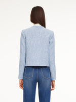 Cotton Wool Blend Women Tweed Cropped Jacket GOELIA