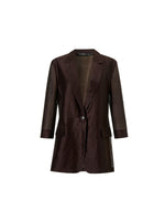 Tencel Linen Blend 3/4 Sleeve Women Blazer GOELIA