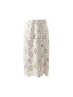 Lace Floral-Shaped Openwork Slit Women Half Skirt GOELIA