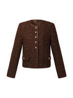 [Preview] Wool Blend Tweed Sequins Women Jacket GOELIA