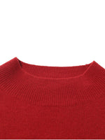Pure Wool Mock Neck Women Sweater GOELIA