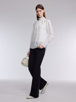 [Preview] Fleece-Lined Stretch Knit Flared Pants GOELIA