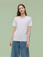Two-pack (Black & White) Modal Round Neck Unisex T-Shirt GOELIA