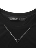 Slim Women T-shirt With Detachable Chain GOELIA
