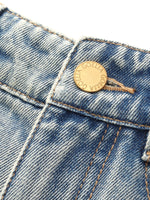 100% Cotton Denim Women Curved-Leg Jeans GOELIA