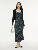 Floral Print Strap Side Slit Maxi Dress And Cardigan Two-Piece Set GOELIA